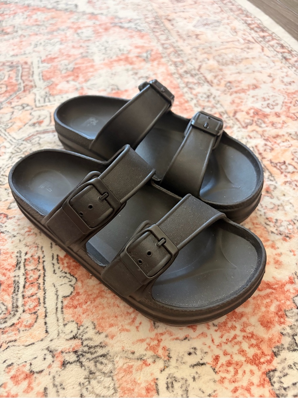 Wild Fable Platform Double Buckle Slide Sandals - Black